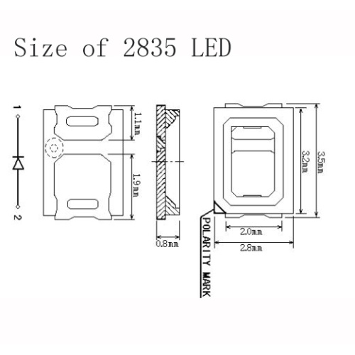 Ultra Bright 2835 Red LED 3W Epistar Chips