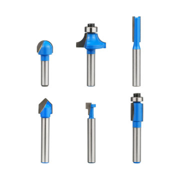 6PC Router Bits Set: Milling Cutters for Wood Working - Solid Carbide CNC Router Bits & Tungsten Steel Cutting Tools