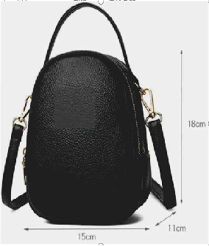 Nova bolsa de ombro triplo preto elegante