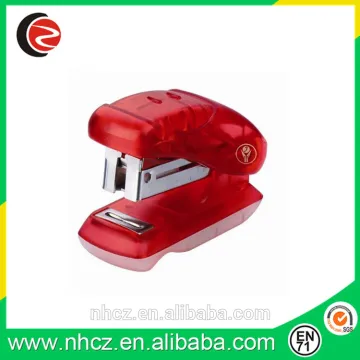 Transparent Red Plastic Mini Stapler for Promotion