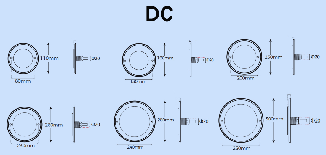 DC 7.5mm slim pool light