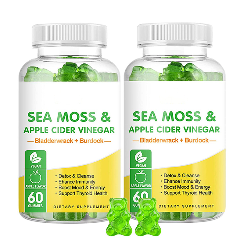 OEM ODM Organic Healthcare Supplement Burdock Root Extract Vegan Bladderwrack Sugar Free Sea Moss Gummies