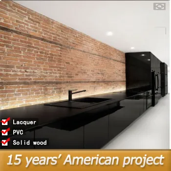 L shape lacquer modern kitchen cupboards