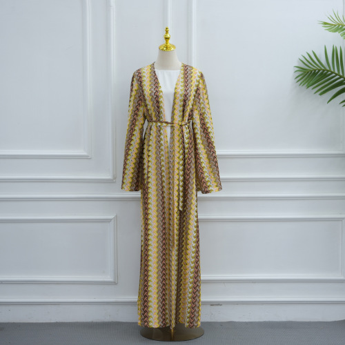 Crochet suunka furan ee Abaya Cardigan