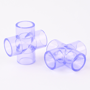 Clear PVC Cross Fitting DIN PN16