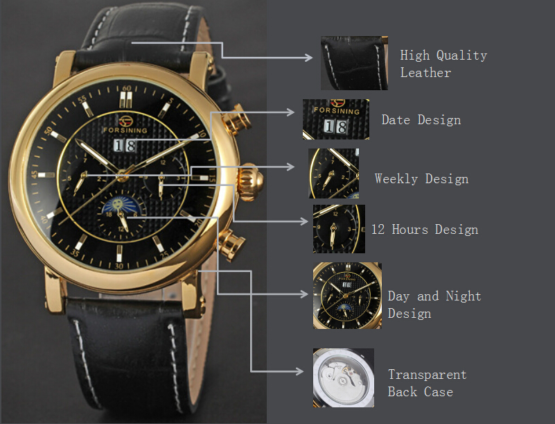 OEM/ODM fashion mens automatic movement date watch