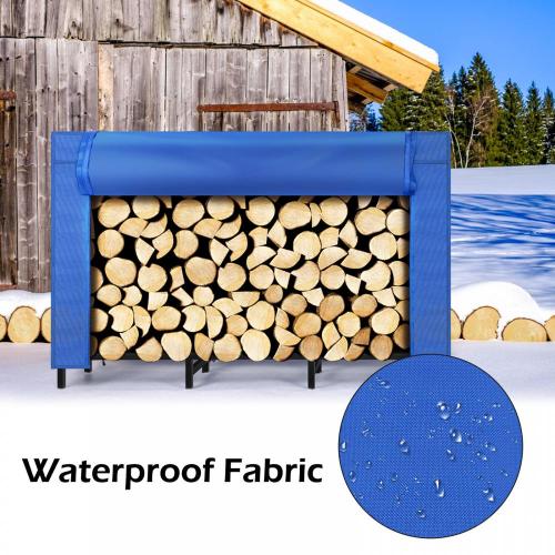 Blue Oxford Fabric Cover Firewood Rack Outdoor