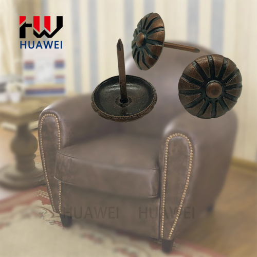 دبابيس أريكة على شكل زهرة مستديرة على شكل رأس تنجيد