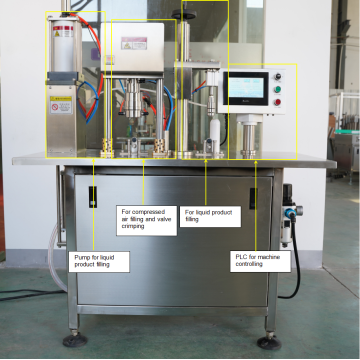 Halvautomatisk aerosolfyllningsmaskin till salu