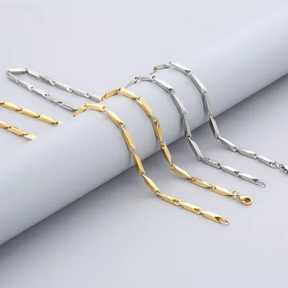 KALEN 550mm Fashion Gold/Silver Stainless Steel Pointy Links Necklace