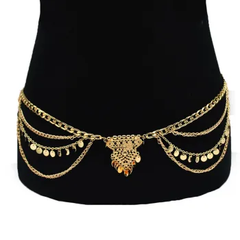 Women's Bohemian Sequin Waist Chain Pendant - Fashionable Metal Hook Adjustment Belt Accessories