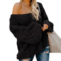 women's one shoulder twist sweater