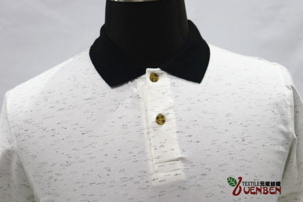 Polo masculino Melange Slub Jersey manga curta