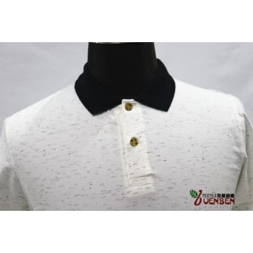 Polo pour homme en jersey flammé mélangé à manches courtes