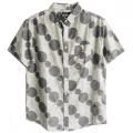 Men Casual Cotton Geometry print Short Sleeve Shirt