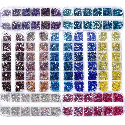 Colorful Crystal Nail Art Rhinestones for Acrylic Nails