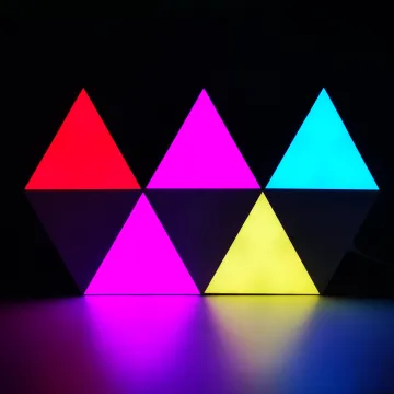 Multi Color Quantum Wall Lamp Pack - Removable Triangle Geometry Night Lights Decor
