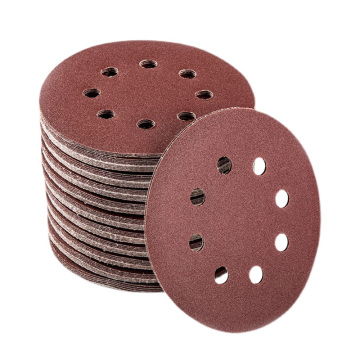 Red Flocked 5 Inch Aluminum Oxide Sandpaper Disc