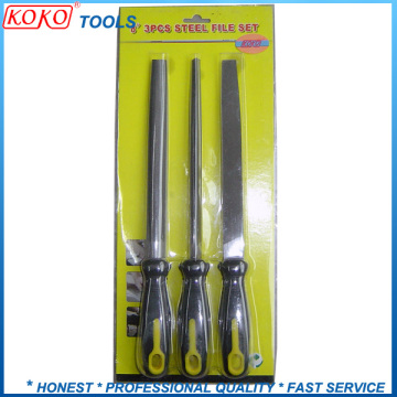 3pcs flat, three square, half round file set
