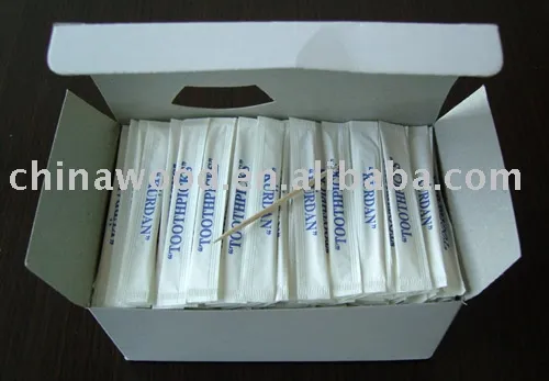 Paper wrapped wooden toothpick