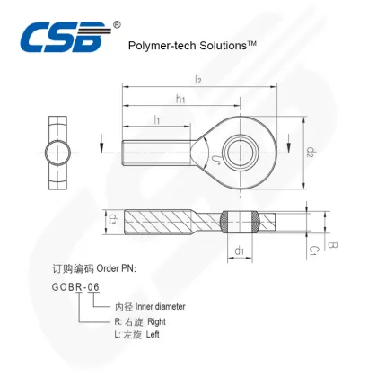 Smooth Design Plastic Bearing Rod End Bearings - GOB Rod End Bearings with Male Thread