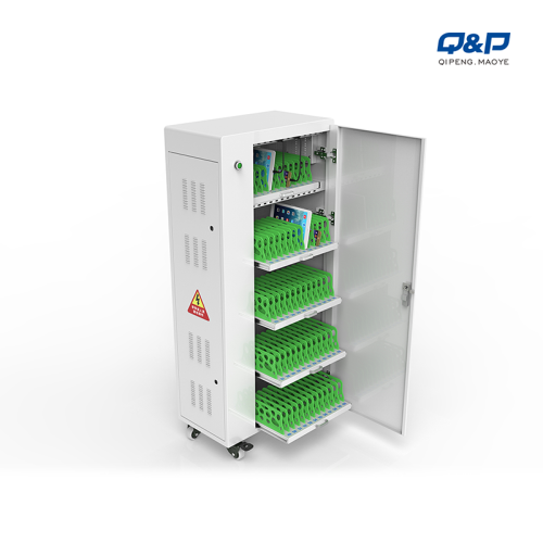 Tablet storage and charging cart in school