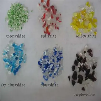 Natural crushed glass for aquarium decoration