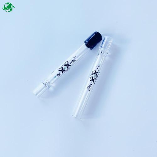 Cigarette Cooling Tube Long size clear glass one hitter with cap Supplier