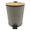 Round Step Trash can with Bamboo lip