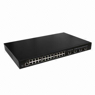 PoE Ethernet Switch with 24 Fast Ports and 4 Gigabit Ports