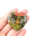 Malachite Handmade Craved 40MM Love Heart Thumb Worry Stone for Anxiety Stress Relief Meditation