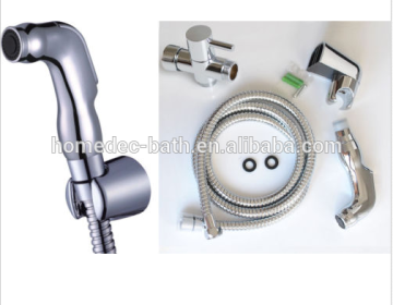 New 7/8"Brass T-adapter Handheld Bidet Toilet Shattaf Kit Sprayer Wall Bracket set