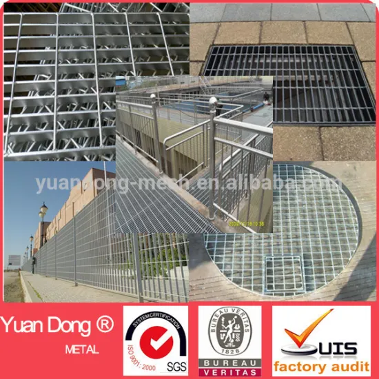Anping hot dip galvanized serrated steel grating / 32x5 steel grating