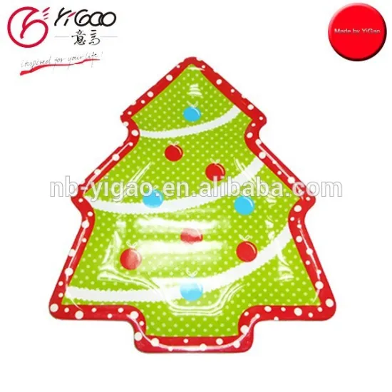 102756 100% Melamine Christmas Tree Plates