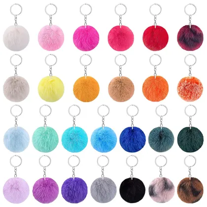 Assorted Pom Pom Ball Keychains and Self-Defense Sets