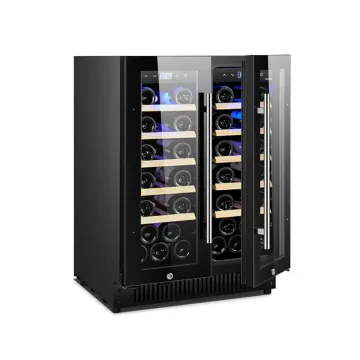 Black Dual Freestanding Wine Cooler Refrigerator for Home