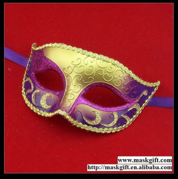 Wholesale Face Mask Party Dark Purple And Gold Glitter Mask Masquerade Ball Princess