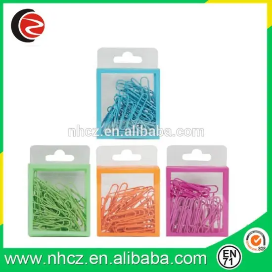colorful 32MM paper clips in pvc box
