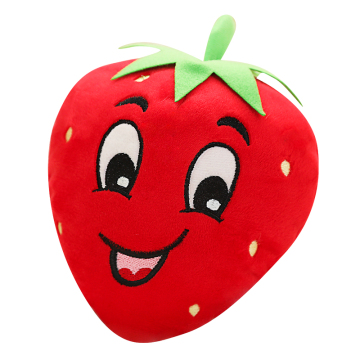 Customizable Plush Strawberry Chew Toy with BB Sound for Dogs