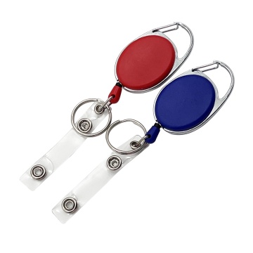 Custom Logo Oval Yoyo Buckle Nurse ID Card Badge Holder with Retractable String