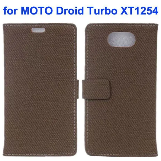 Cloth Texture Magnetic Closure Leather Flip Case for Moto Droid Turbo XT1254