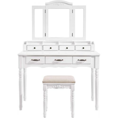 Modern Dresser Bedroom Makeup Table With Folding Mirror