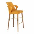 Cadeira de bar amarelo de luxo leve italiano