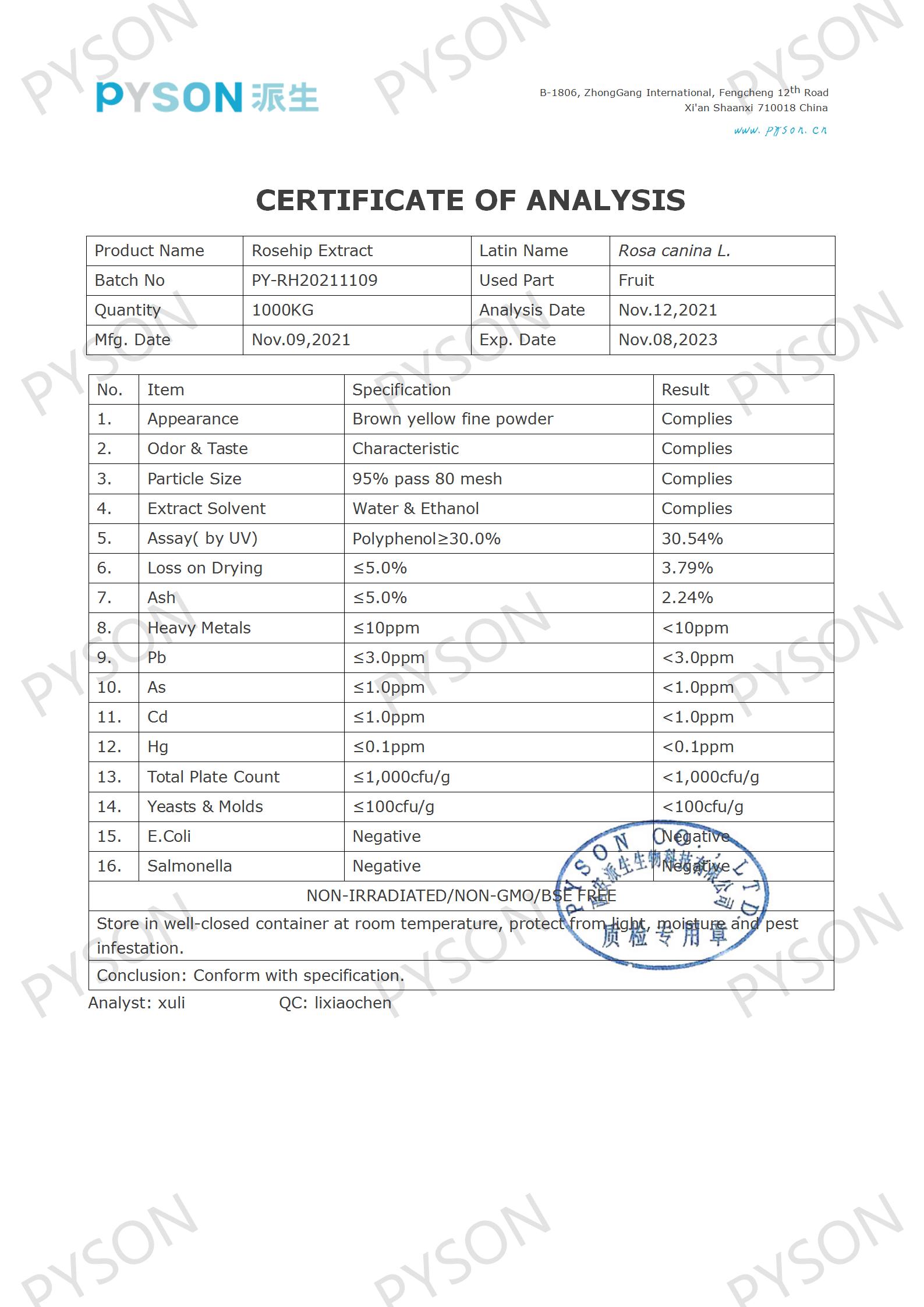 14.COA-Rosehip Extract