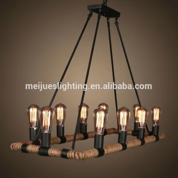 China wholesale basic floor stand beautiful design hemp rope chandelier lamp