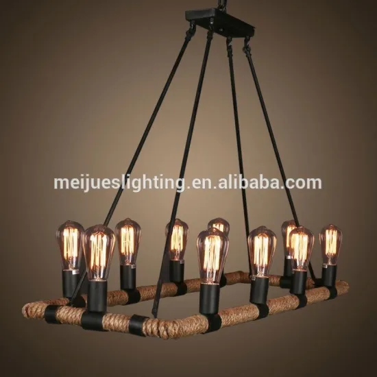 China wholesale basic floor stand beautiful design hemp rope chandelier lamp