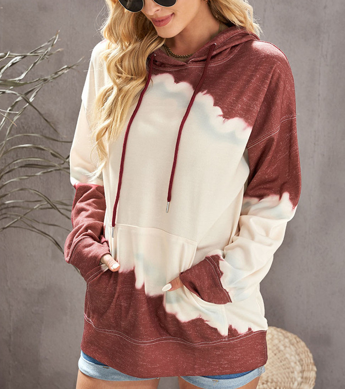 Women's Tie Dye Color Block Sweatshirt