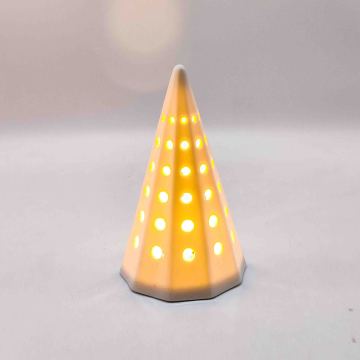 Luz LED cónica de cerámica con recorte de puntos facetados