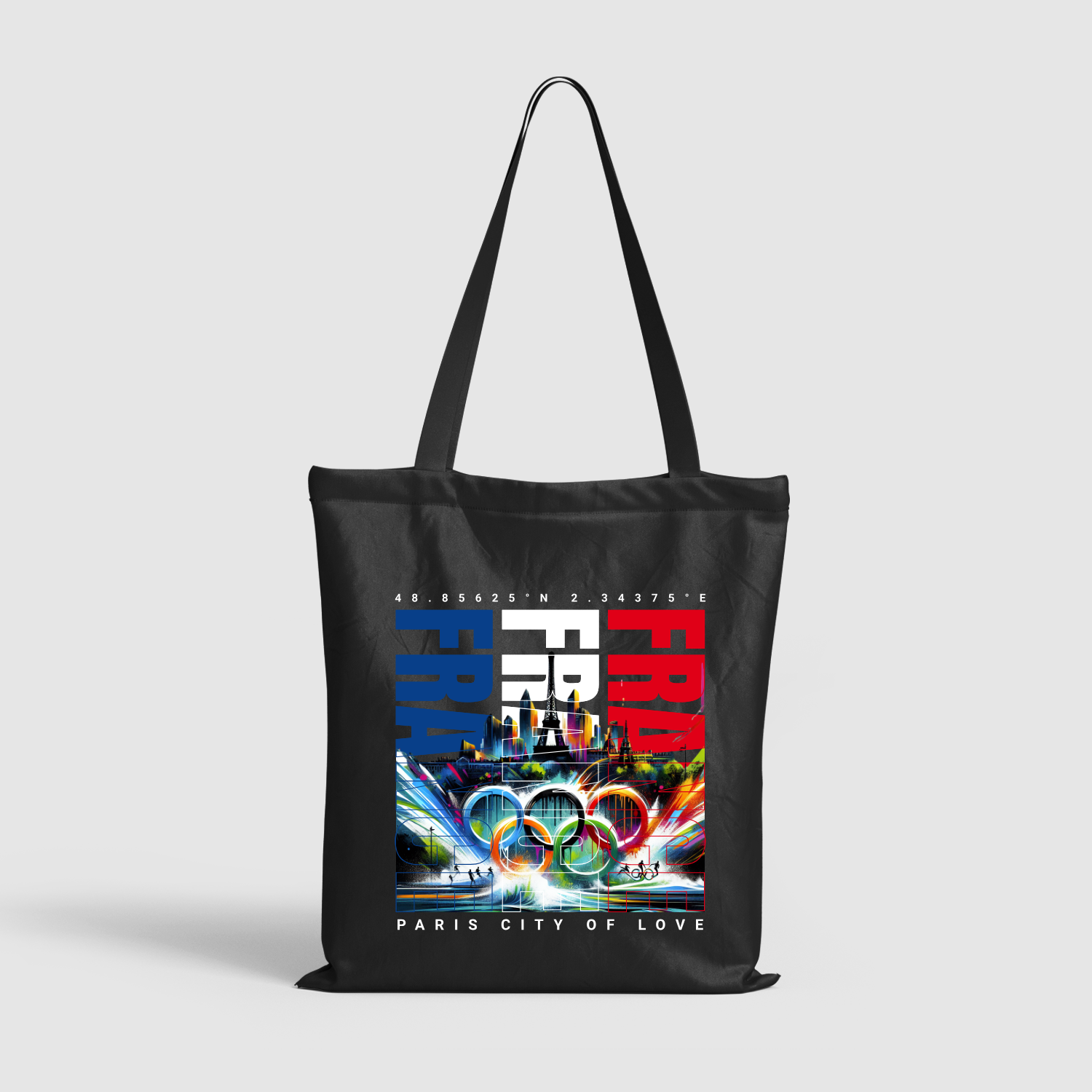 Parisian Olympic Tote Canvas Shopping Bag