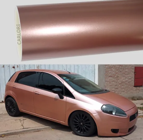 satin metallic rose gold car vinyl wrap